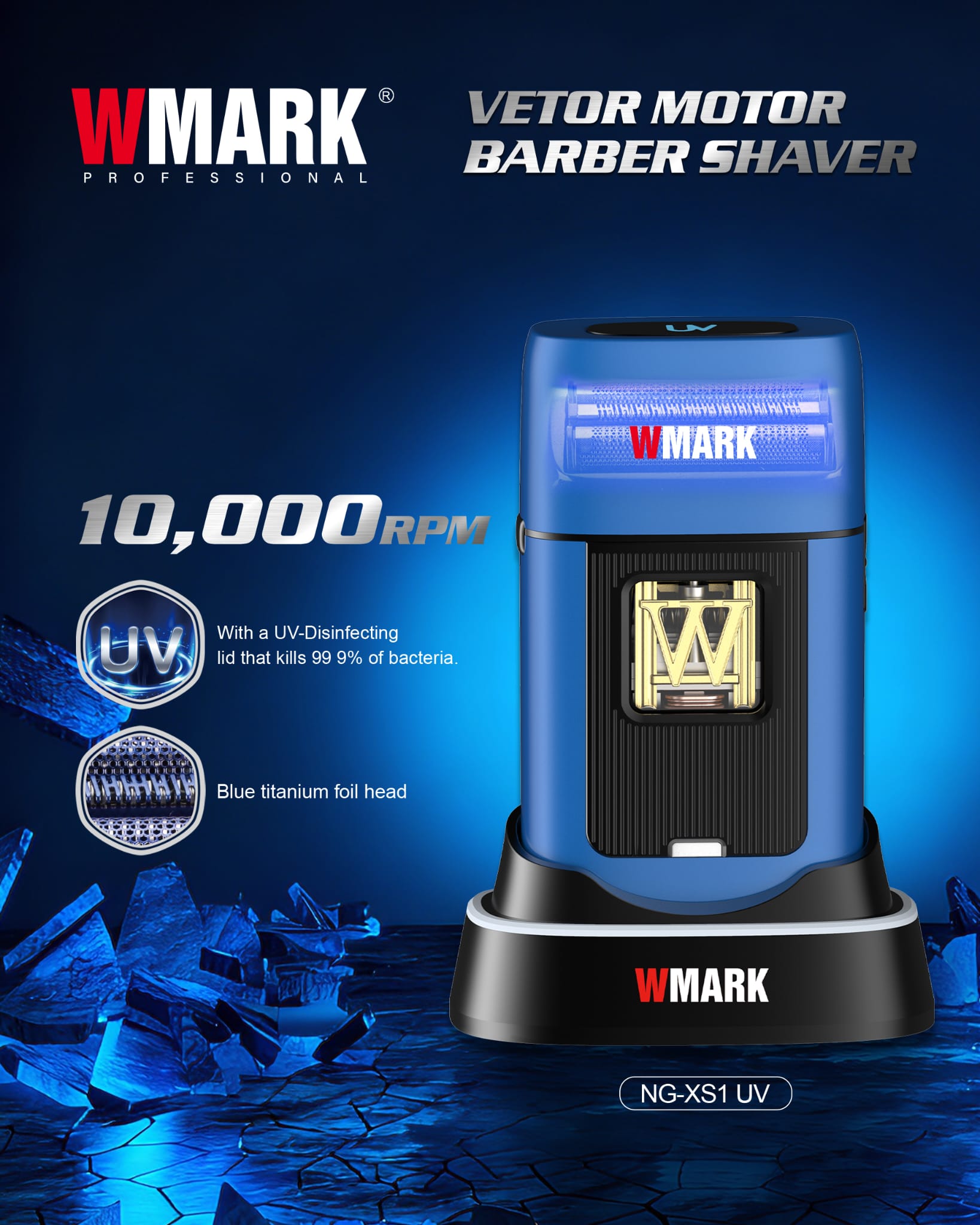 Aparat de ras profesional WMARK NG-XS1 UV – Vector Motor 10000 RPM - imagine 2