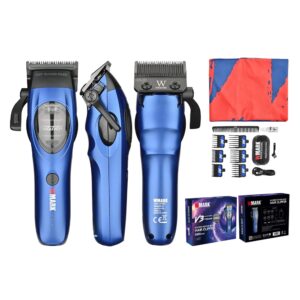 Mașină de tuns profesională WMARK V3 Albastru Brushless 8500 RPM