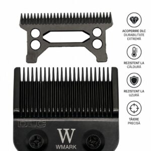 Set lame profesionale WMARK NG-V4 cu acoperire DLC (Diamond Like Carbon), compatibil cu mașina de tuns WMARK NG-V4.