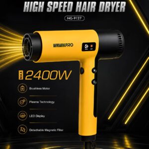 Uscător de păr profesional WMARK NG-9127 High Speed 2400 W galben