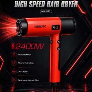 Uscător de păr profesional WMARK NG-9127 High Speed 2400 W roșu
